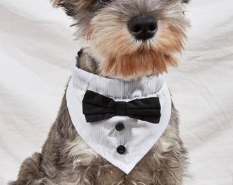 Pet wedding bandana scarf dog bandana cat dog suit tuxedo dog suit and tie married dog wedding party outfit collar