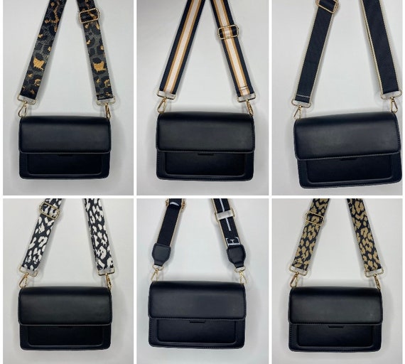 Black Crossbody Bag With Changeable Bag Strap Hand Bag Makeup Etsy