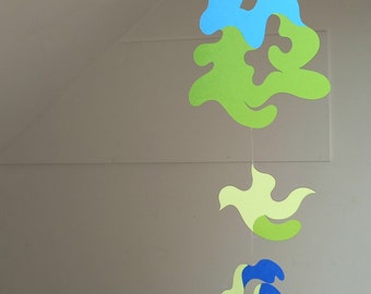móbiles, suspensões, papel cortado, suspensão de papel