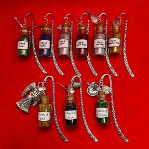 Mortal Instruments Bookmark: Silver Magical Bottle Charm - City of Bones, Ashes, Gold inspired