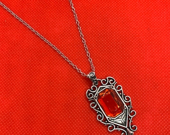 The Mortal Instruments inspired [Ruby Red Jewel Themed] Pendant Necklace (City of Bones Ashes Glass Fallen Angels Lost Souls) ShadowHunters
