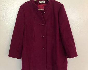 magenta wool coat
