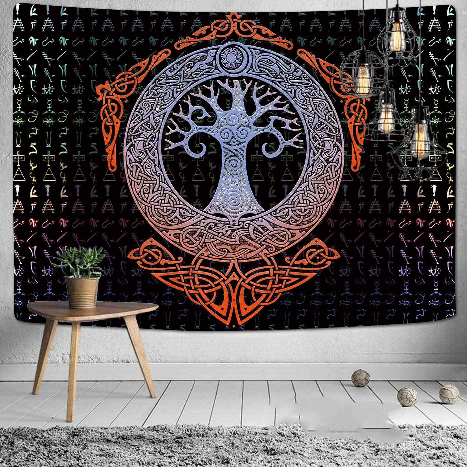 Luxury Wall Hanger Poster Vintage Mysterious Print Mushroom Moon