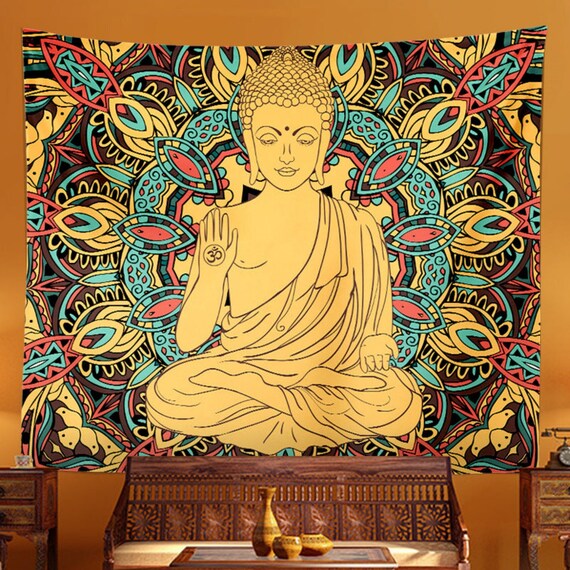 Buy Buddha Tapestry Buddhist Wall Hanging Spiritual Wall Art Meditation Room Decor Tibetan Mandala Yoga Mat Zen Buddhism Online in India Etsy