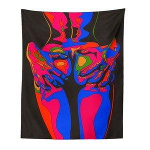 Psychedelic Tapestry, Sexy Nude Women Tapestry ,aesthetic Wall Hanging