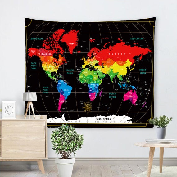 World map cloth tapestry sale