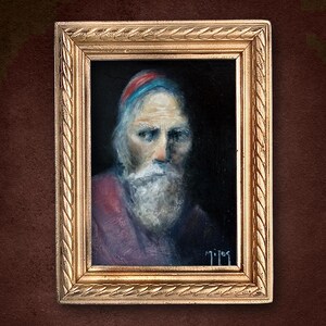 Pintura al óleo original / ACEO / miniatura / ATC / Art Card / retrato / firmada y catalogada por el artista Mitos