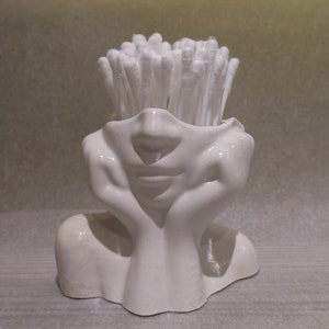 Head head in hands small Vase -planter organizer pot