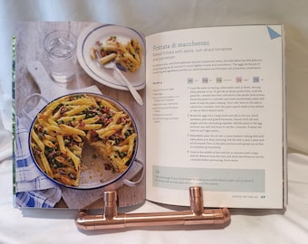 Handmade Copper Recipe Book Stand: Industrial Style Book Rest- vintage