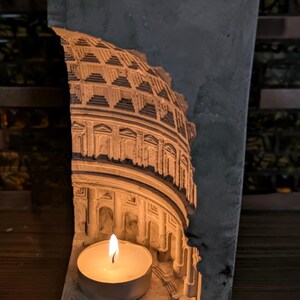 Rome architecture candle holder-Tea Light Holder- Handmade - tea light sculpture image 10