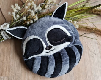 Handmade cushion cover raccoon, personalisable