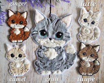 Cat appliqué • as a patch, iron-on patch or patch for a school bag