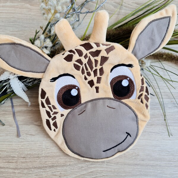 Handmade Kissenhülle Giraffe, personalisierbar mit Namen