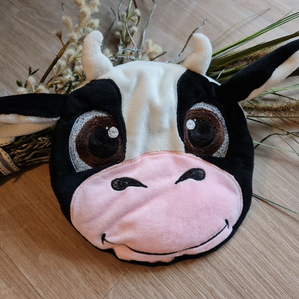 Handmade Kissenhülle Kuh, personalisierbar mit Namen