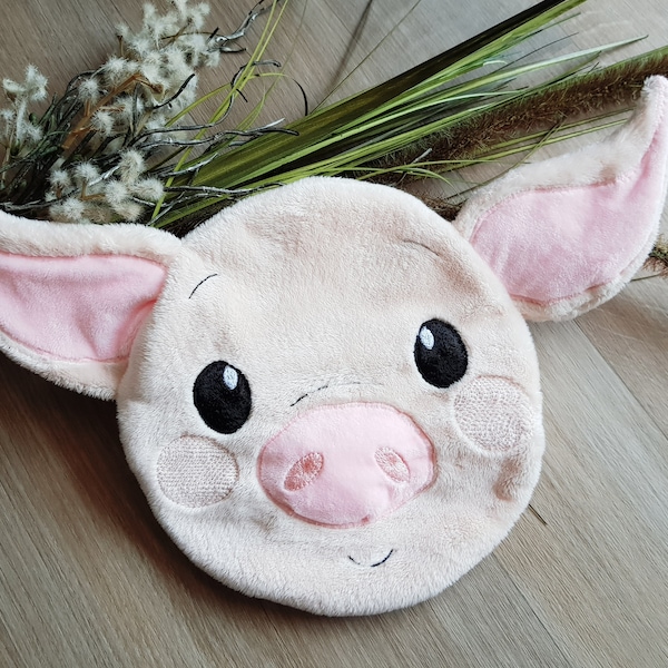Handmade Kissenhülle Schwein / Ferkel, personalisierbar