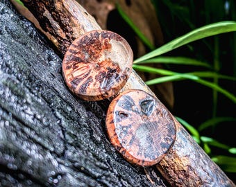Moneta portafortuna in legno di sequoia / pietra da palmo, tesoro artistico tascabile, EDC