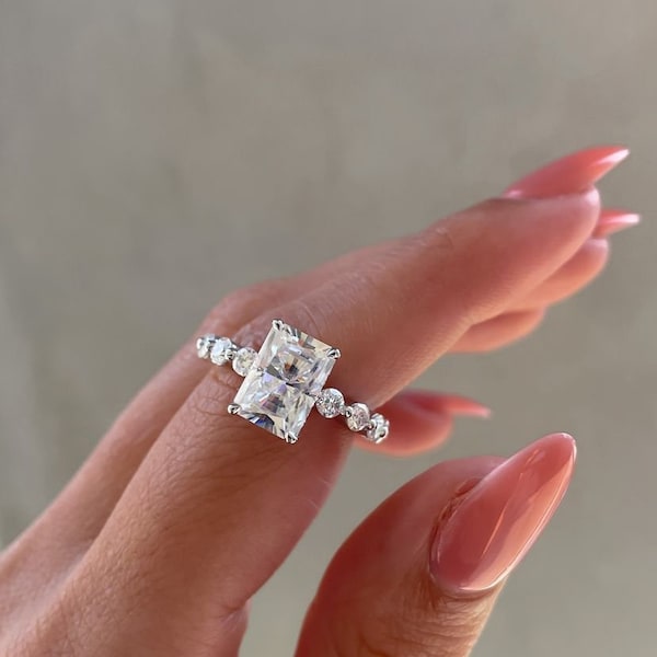 3.00 Carat 14k White gold lab created diamond ring, Engagement Wedding diamond ring, Round cut diamond ring, Eternity diamond bands