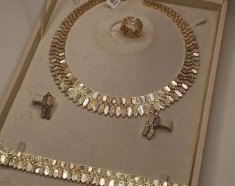 IGI Certified VS1 D 3 Ct Round Cut Diamond Beautiful Wedding Necklace Set In 14K Solid Yellow Gold