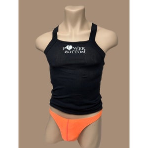 H.E.Arts Power Bottom benutzerdefiniertes SCHWARZES quadratisches geschnittenes Baumwollripp-Tanktop für Herren