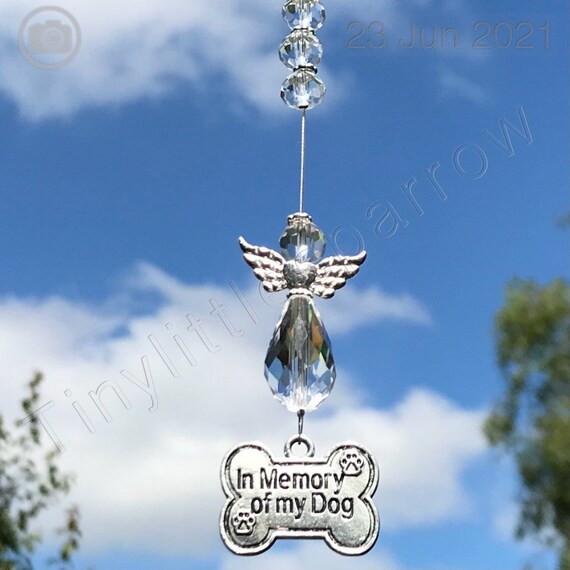 Andvon Buntglas-Gedenkgeschenk Für Verstorbene Hunde – Sonnenfänger Mit Aufhängekette