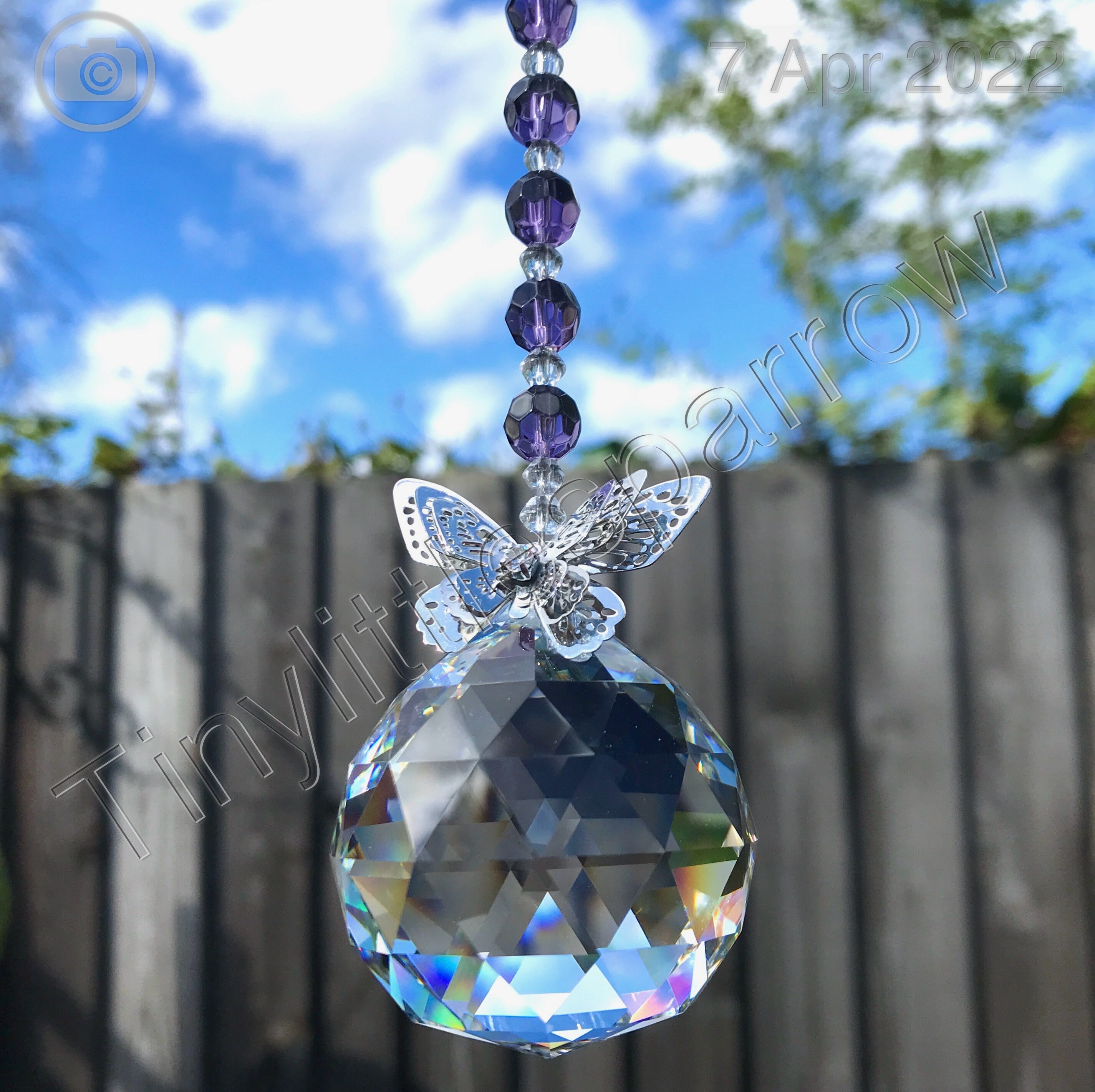 thumbnail image 2 of Butterfly Suncatcher Window Hanging – Colorful Resin Mobile For Garden Or Indoor Decor 2 of 13