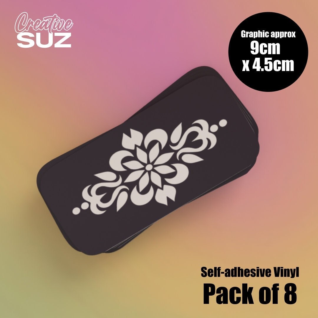 8 Pack Glitter Airbrush Tattoo Stencil Tribal Flower Etsy