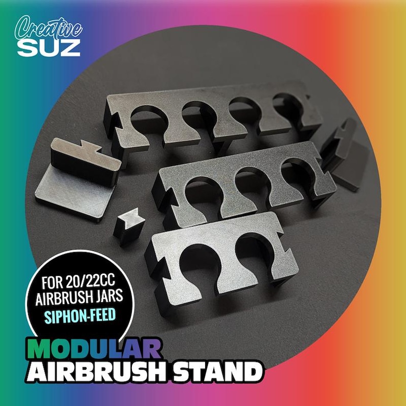 Portable Airbrush Stand for Siphon Feed 20/20cc Jars, Table Mount ...