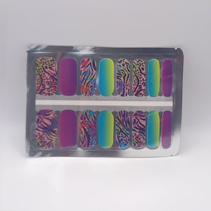 WOW Nail Art Wrap - ZOO PARTY! Easy application - Sticker Self Adhesive - Nail Art Decal