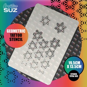 Geometric Pattern Realistic Tattoo Stencil - For Temporary Tattoos/Airbrush Body Art & Crafts