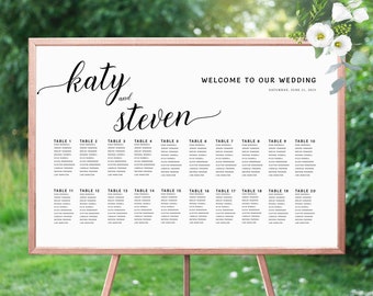 Classic Seating Chart Template, Elegant Wedding Seating Plan, Printable, Fully Editable, INSTANT Download, Templett,