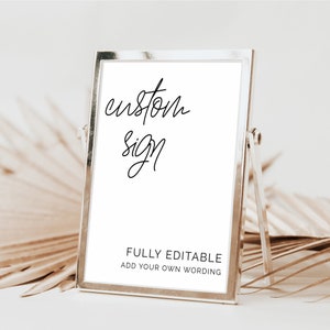 Plantilla de signo de boda minimalista 8x10, signo de boda editable, favor, signo de boda, señalización de boda editable, signo de boda editable