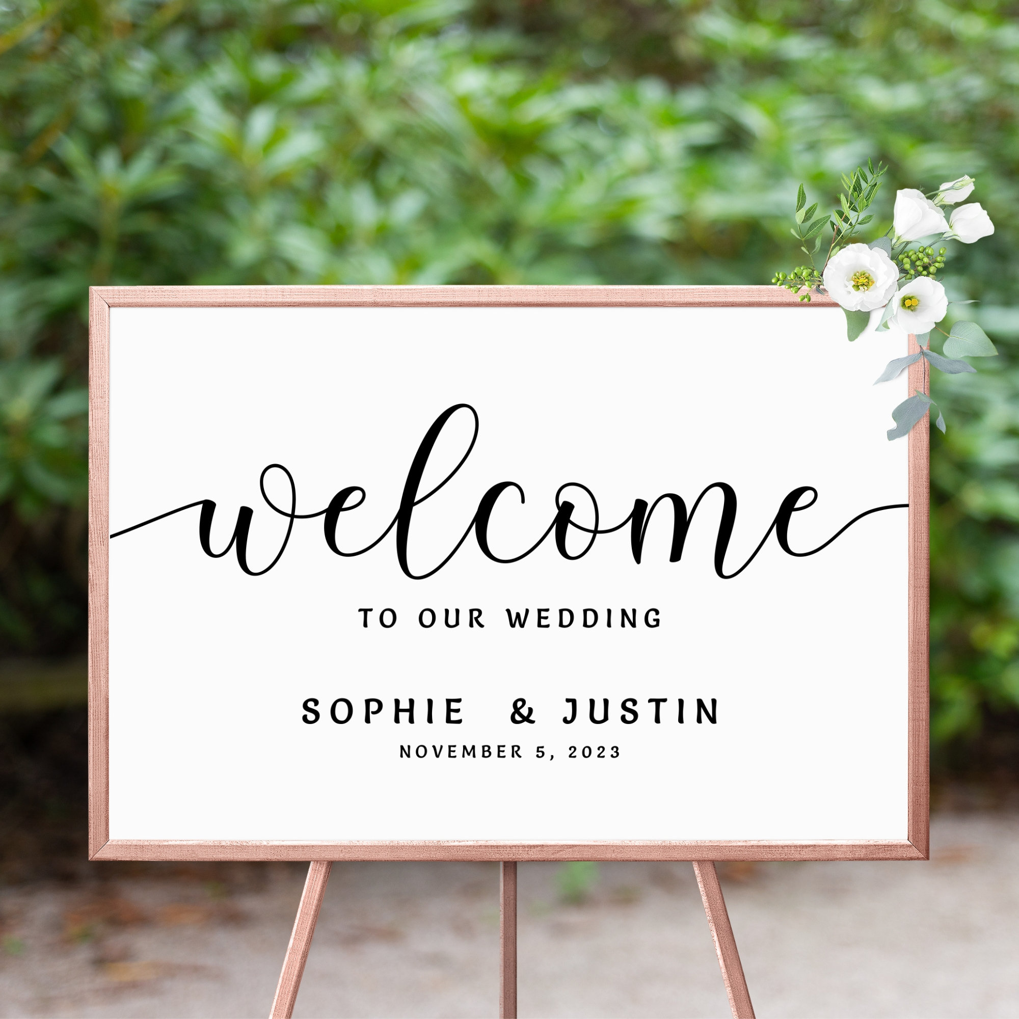Editable Welcome Sign Welcome Sign Template Eucalyptus Greenery Editable Welcome Sign Welcome Sign Template Eucalyptus Greenery