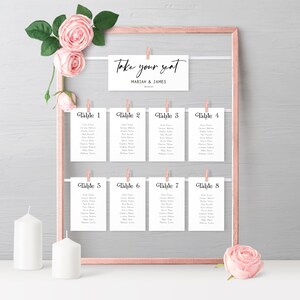 Wedding seating chart template, Wedding Seating Cards Printable, Editable 4x6 5x7 cards, Printable, Editable Diy, Templett INSTANT Download
