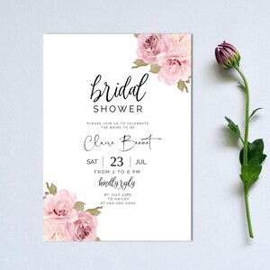 Bridal Shower Invitation Template, Try Before Purchase, Instant Download, Invite Template, Templett Printable, Editable Invite