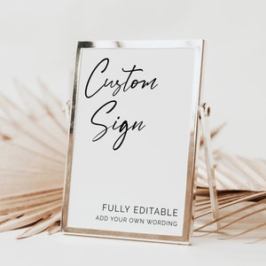 Minimalist Wedding Sign Template, Custom Sign, Modern Wedding Signage, Printable Signs for Party, Simple Wedding Sign, Editable Sign