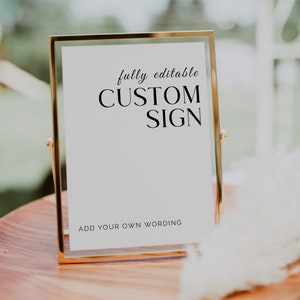 Minimalist Wedding Sign Template, Custom Sign, Modern Wedding Signage, Printable Signs for Party, Simple Wedding Sign, Editable Sign