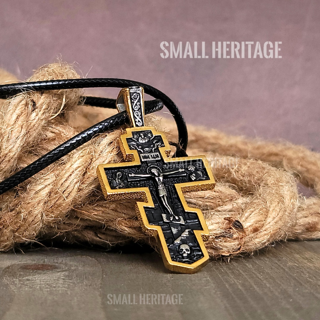 Serbian Orthodox Cross Necklace Men's Orthodox Cross Necklace