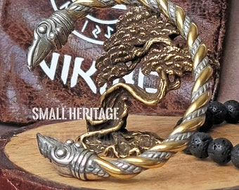 Viking Stainless Steel Raven Head Bracelet Norse Cuff Silver Gold Color Men