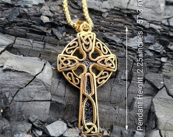 New Nordic Lights Celtic Cross Pendant Necklace Pewter Blue Crystal Viking Norse New Nordic Lights Celtic Cross Pendant Necklace Pewter Blue Crystal Viking Norse