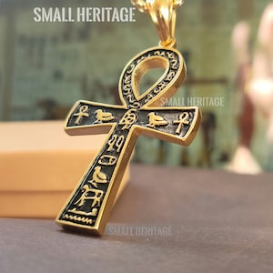 Key Of Life Ankh Necklace Stainless Steel Large Pendant Ancient Egyptian Amulet