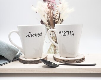 Tasse à thé / tasse à café en céramique personnalisée avec le nom de votre choix