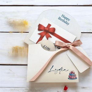 Cartera de regalo de cumpleaños personalizada para dinero, tarjetas o cupones