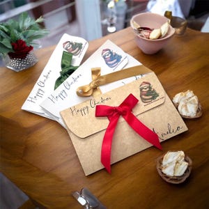 Personalisierte Weihnachtsgeschenk-Mappe für Geld / Karte / Gutschein, fügen Sie Namen hinzu, perfekt für das Schenken, entworfen und exklusiv in unserem Shop hergestellt