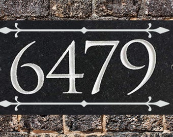 wood sign 3" x 6" Oval House Number & Address Sign marble granite sign H 