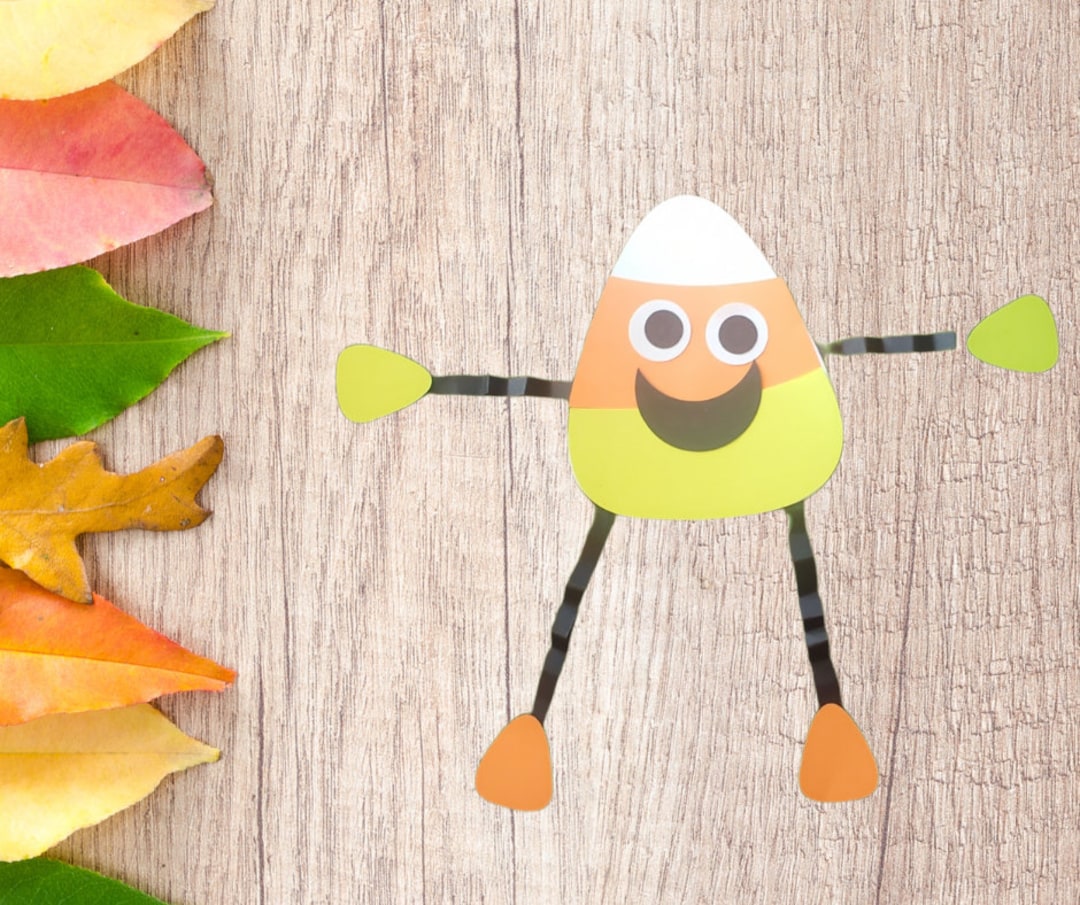 Candy Corn Man Paper Craft Kit With Halloween Craft Kit, Paper