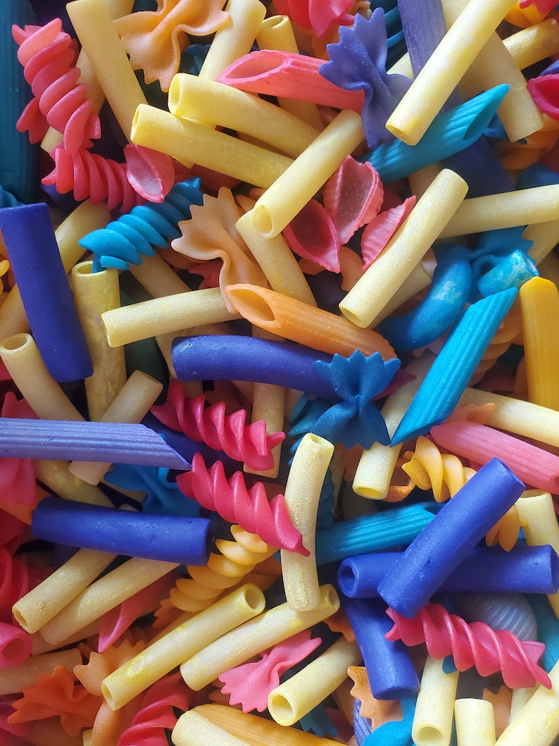 Dyed Pasta for Sensory Play, Macaroni Art, Rainbow Pasta. Colored Pasta, Sensory Bin Filler Etsy