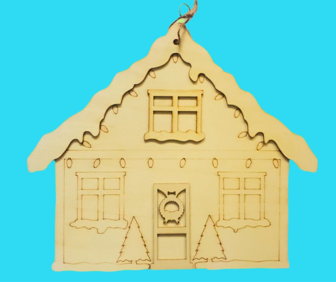 Wood Gingerbread House Paint Craft Kit for Kids Christmas Etsy