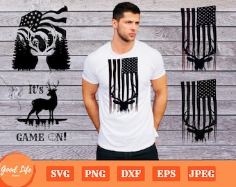 Deer Hunter SVG, American Flag SVG, Patriotic, USA Flag Svg, Deer Svg Distressed American Flag Svg, Deer Hunting Svg, Hunting Gift, Cut File