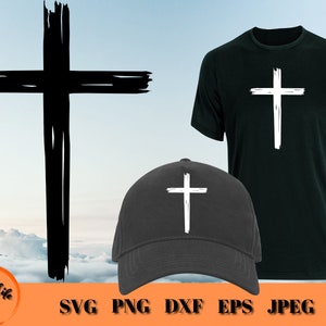 Distressed Cross, Grunge Cross SVG, Tattered Cross, Jesus Cross PNG, Christian Clip Art, Religious SVG, Rustic Cross, Weathered Cross Cricut