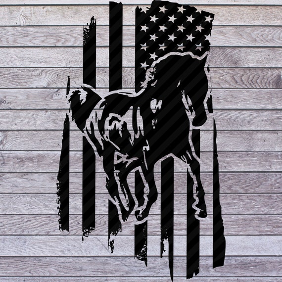 Art & Collectibles Prints Digital Prints Horse and Distressed Flag SVG